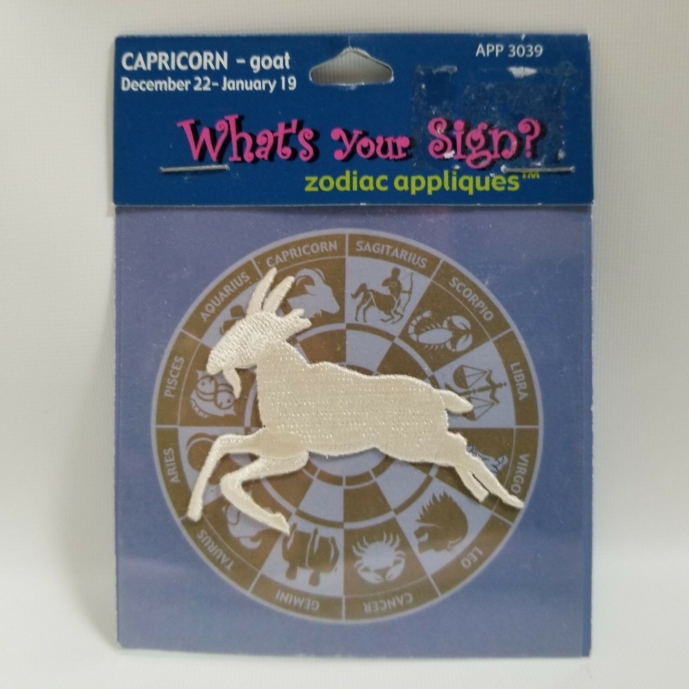 Zodiac Patch Dec 22 to Jan 19 White Capricorn
